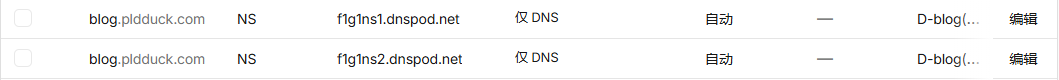 D-blog 子域名DNS记录